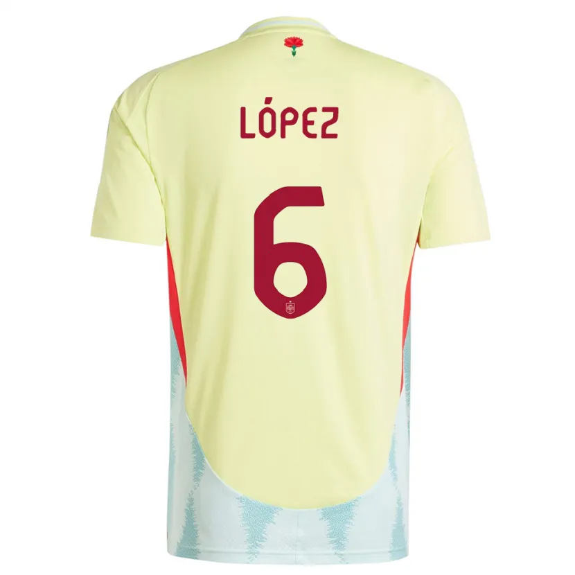 Danxen Niño Camiseta España Maitane Lopez #6 Amarillo 2ª Equipación 24-26 La Camisa México
