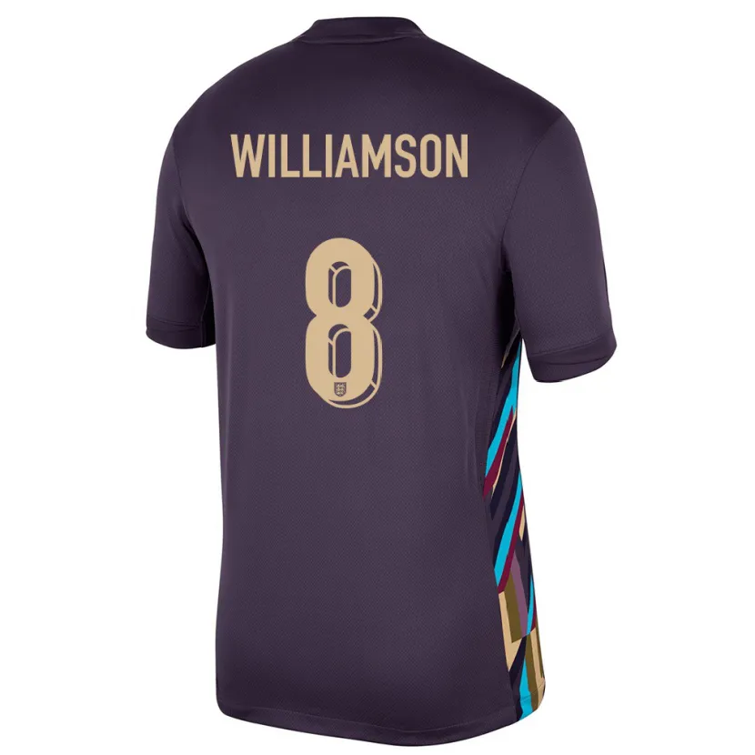 Danxen Niño Camiseta Inglaterra Leah Williamson #8 Pasa Oscura 2ª Equipación 24-26 La Camisa México