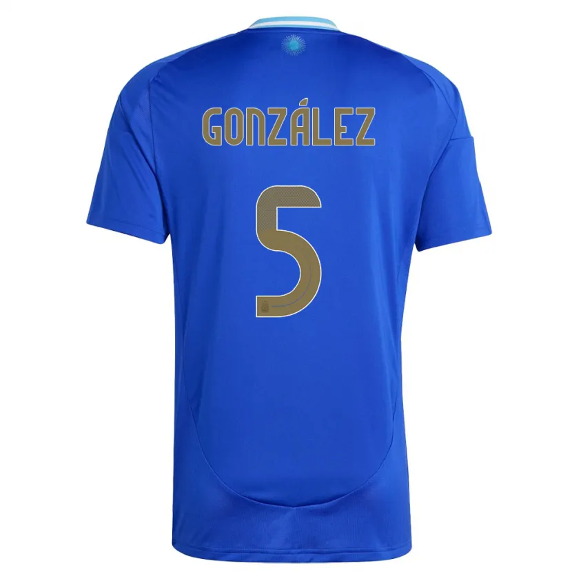 Danxen Niño Camiseta Argentina Maximiliano Gonzalez #5 Azul 2ª Equipación 24-26 La Camisa México