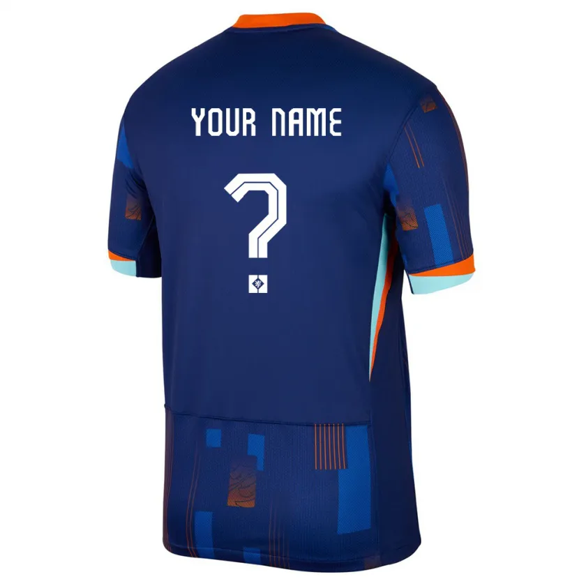 Danxen Niño Camiseta Países Bajos Su Nombre #0 Azul 2ª Equipación 24-26 La Camisa México