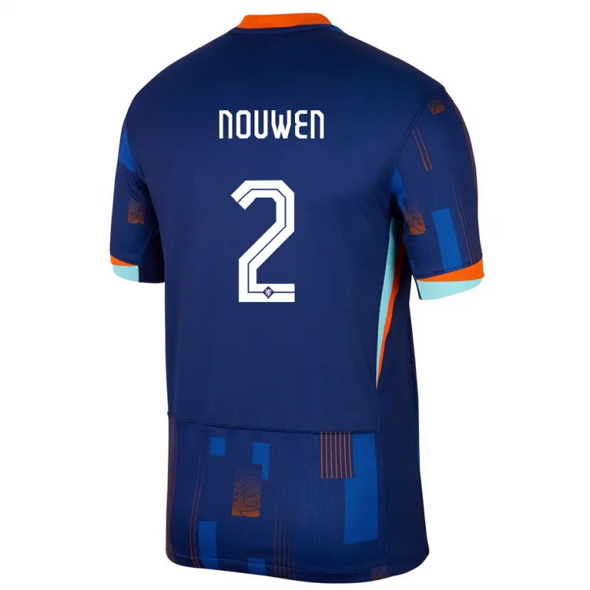 Danxen Niño Camiseta Países Bajos Aniek Nouwen #2 Azul 2ª Equipación 24-26 La Camisa México