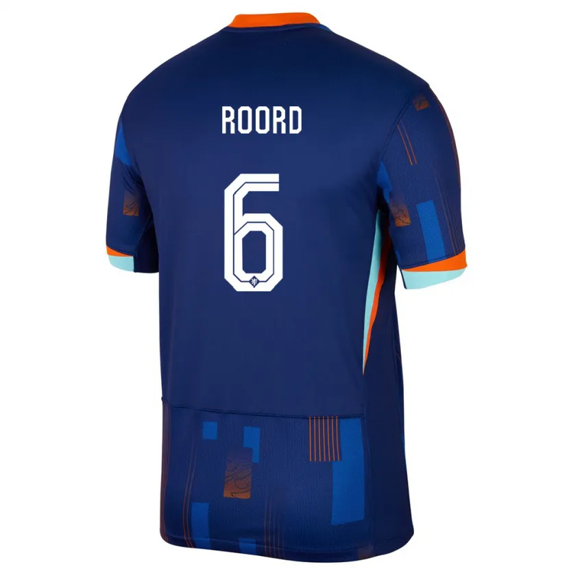 Danxen Niño Camiseta Países Bajos Jill Roord #6 Azul 2ª Equipación 24-26 La Camisa México