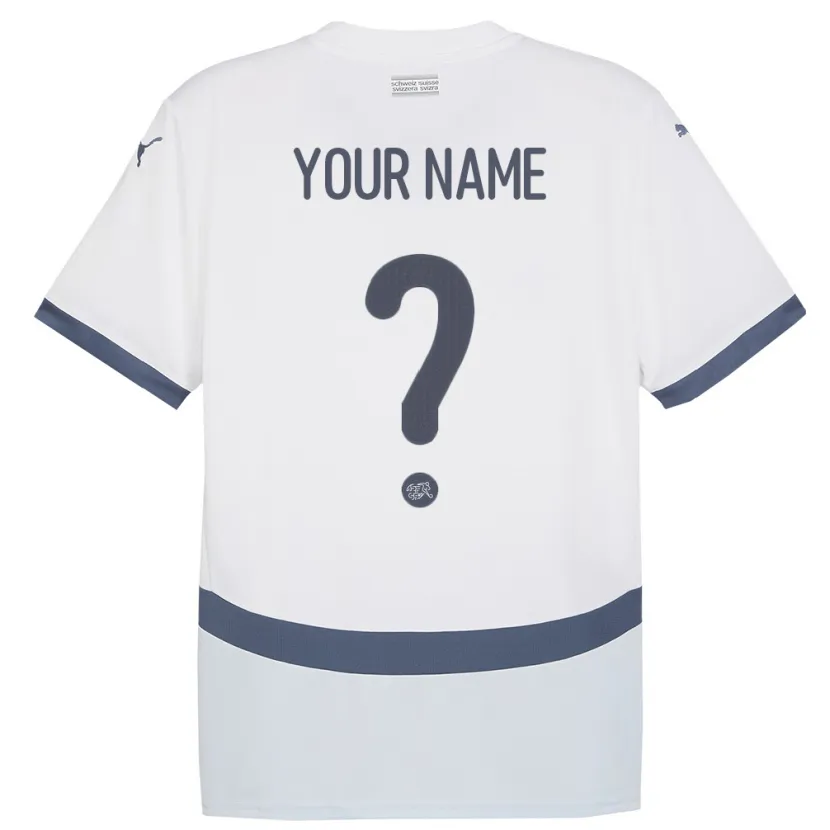Danxen Niño Camiseta Suiza Su Nombre #0 Blanco 2ª Equipación 24-26 La Camisa México