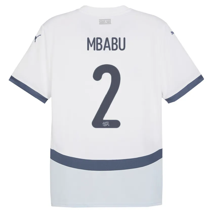 Danxen Niño Camiseta Suiza Kevin Mbabu #2 Blanco 2ª Equipación 24-26 La Camisa México
