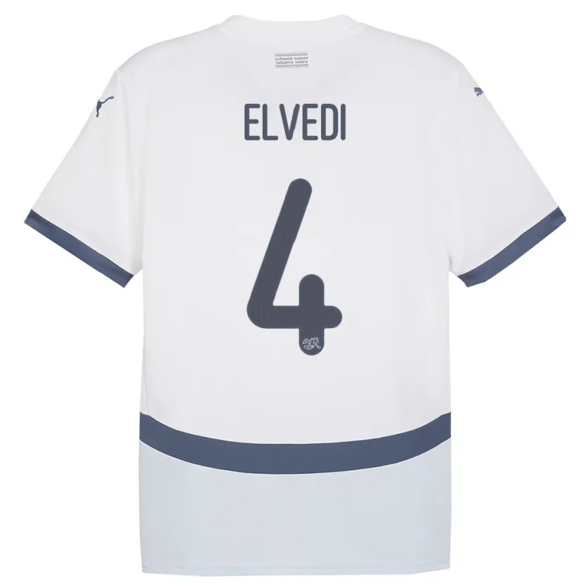 Danxen Niño Camiseta Suiza Nico Elvedi #4 Blanco 2ª Equipación 24-26 La Camisa México