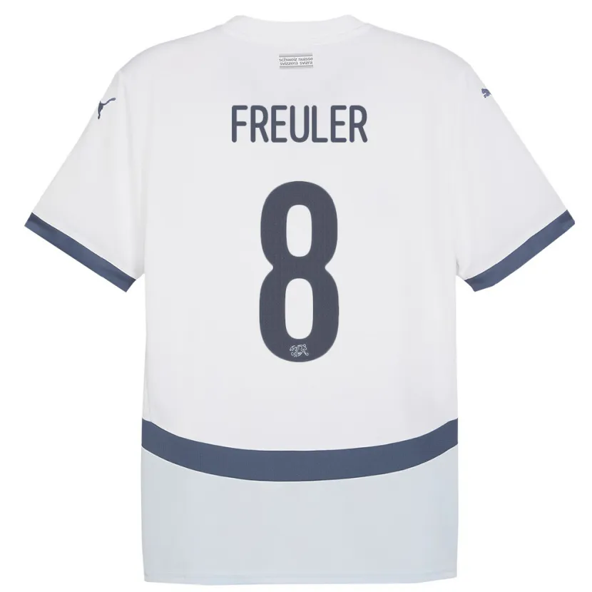 Danxen Niño Camiseta Suiza Remo Freuler #8 Blanco 2ª Equipación 24-26 La Camisa México