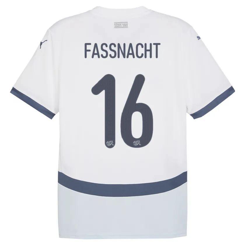Danxen Niño Camiseta Suiza Christian Fassnacht #16 Blanco 2ª Equipación 24-26 La Camisa México