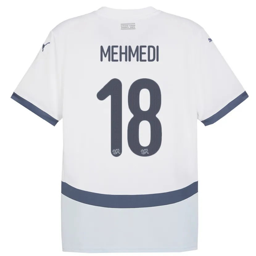 Danxen Niño Camiseta Suiza Admir Mehmedi #18 Blanco 2ª Equipación 24-26 La Camisa México