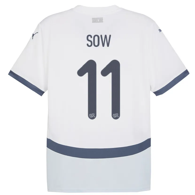 Danxen Niño Camiseta Suiza Coumba Sow #11 Blanco 2ª Equipación 24-26 La Camisa México