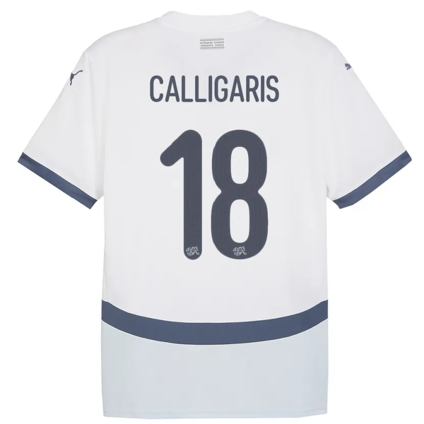 Danxen Niño Camiseta Suiza Viola Calligaris #18 Blanco 2ª Equipación 24-26 La Camisa México