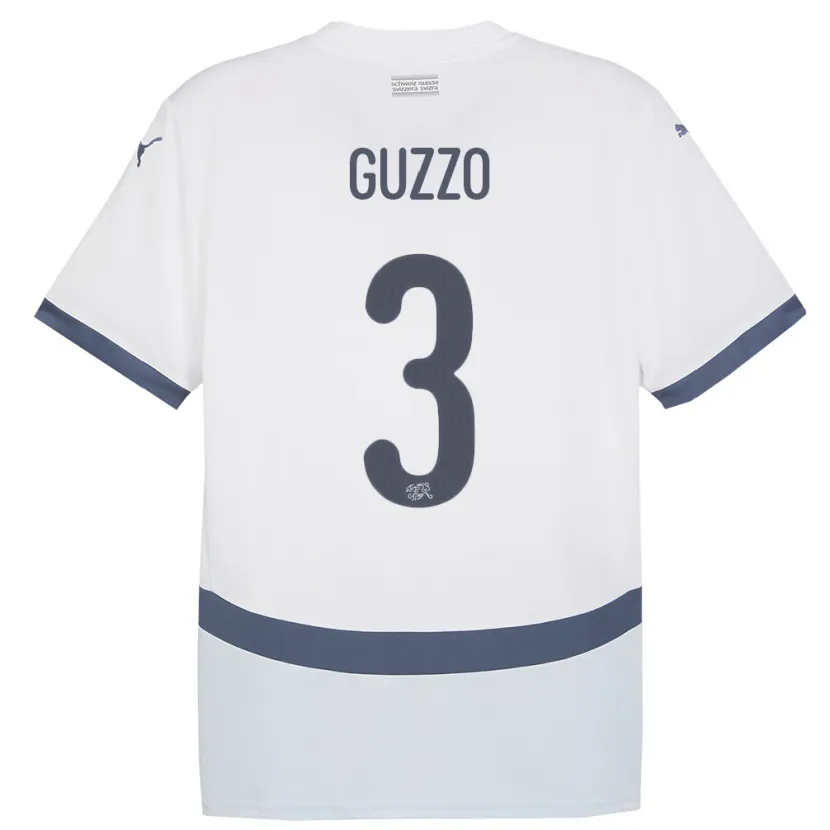 Danxen Niño Camiseta Suiza Ramon Guzzo #3 Blanco 2ª Equipación 24-26 La Camisa México