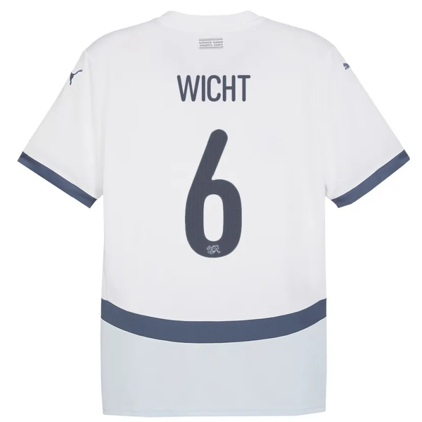 Danxen Niño Camiseta Suiza Nathan Wicht #6 Blanco 2ª Equipación 24-26 La Camisa México