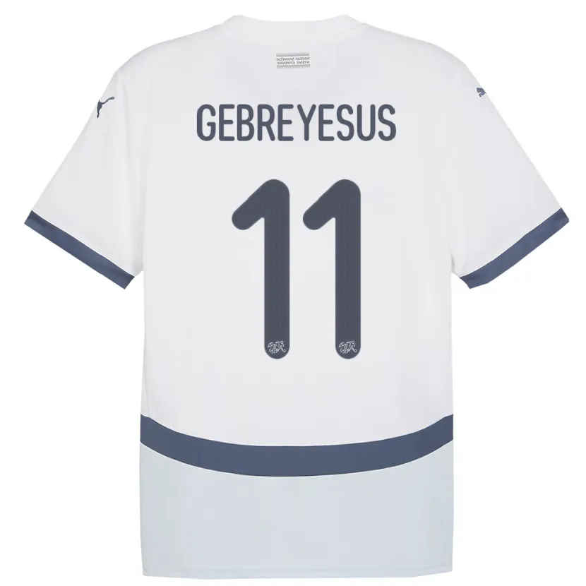 Danxen Niño Camiseta Suiza Esey Gebreyesus #11 Blanco 2ª Equipación 24-26 La Camisa México