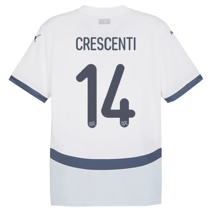 Danxen Niño Camiseta Suiza Federico Crescenti #14 Blanco 2ª Equipación 24-26 La Camisa México