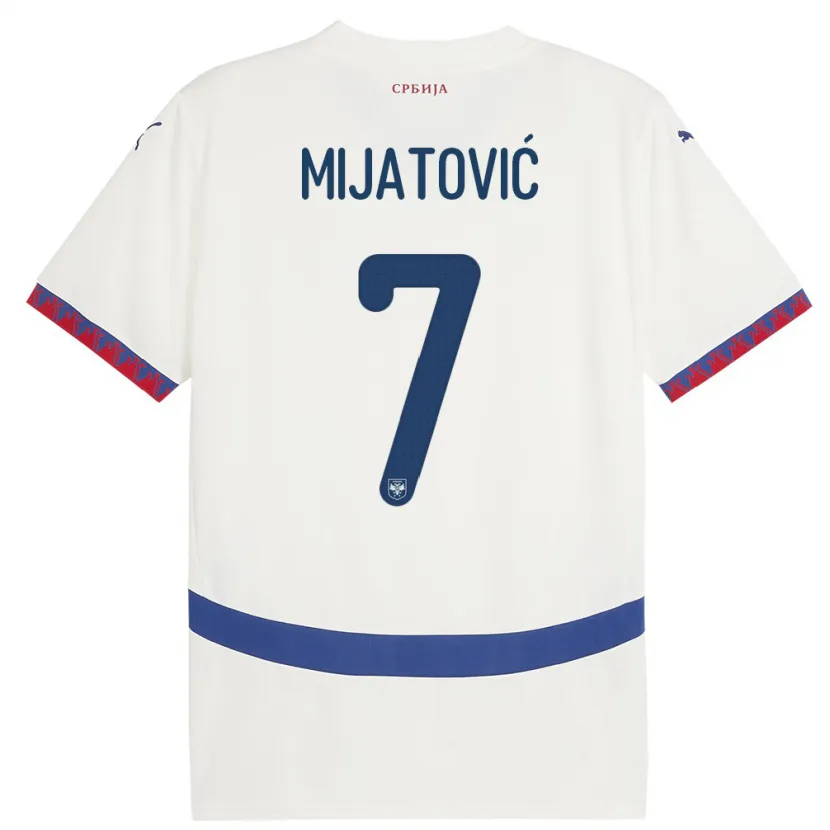 Danxen Niño Camiseta Serbia Milica Mijatovic #7 Blanco 2ª Equipación 24-26 La Camisa México