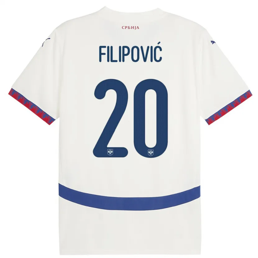 Danxen Niño Camiseta Serbia Tijana Filipovic #20 Blanco 2ª Equipación 24-26 La Camisa México