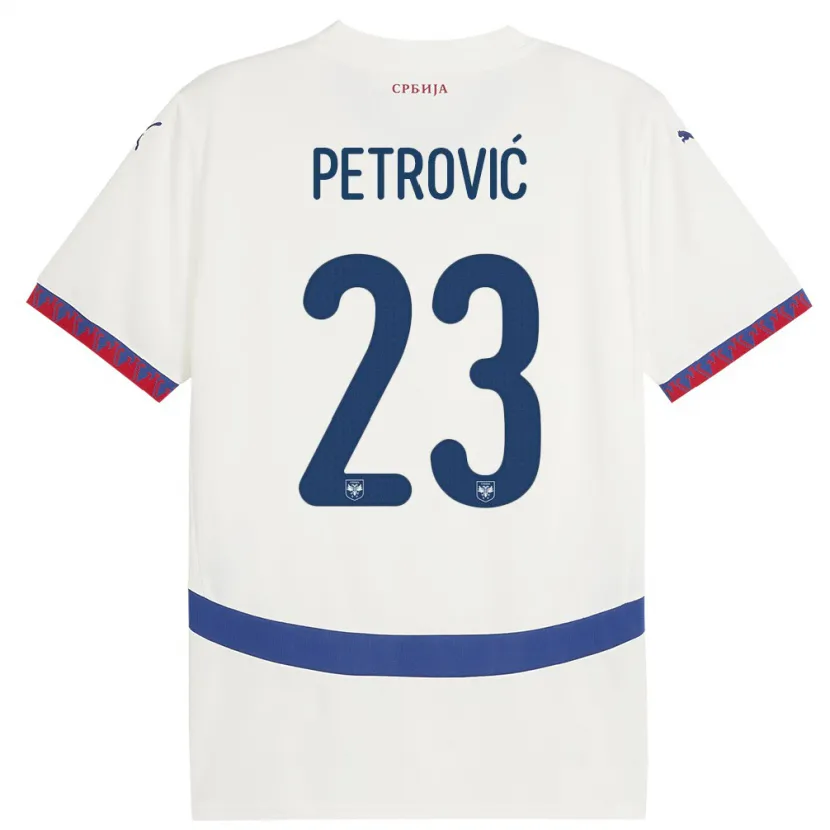 Danxen Niño Camiseta Serbia Jovana Petrovic #23 Blanco 2ª Equipación 24-26 La Camisa México