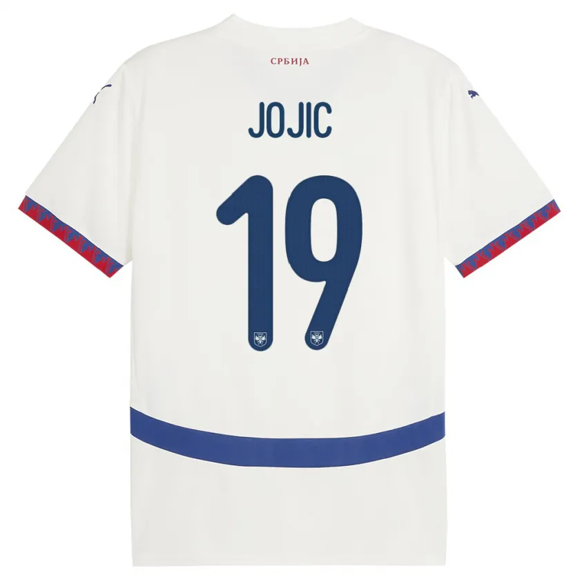 Danxen Niño Camiseta Serbia Nikola Jojic #19 Blanco 2ª Equipación 24-26 La Camisa México