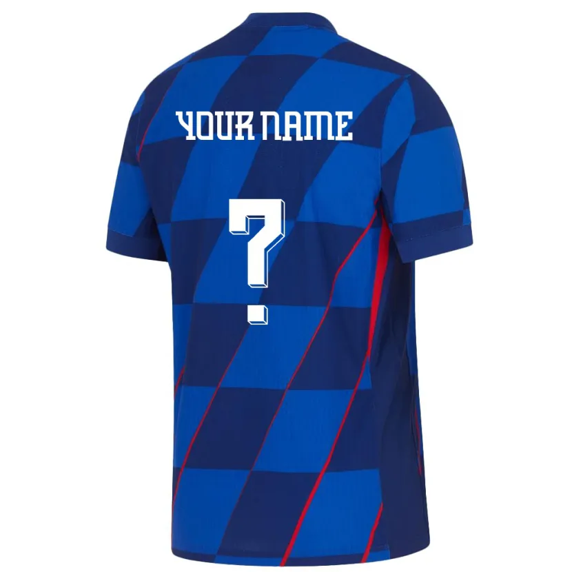 Danxen Niño Camiseta Croacia Su Nombre #0 Azul 2ª Equipación 24-26 La Camisa México