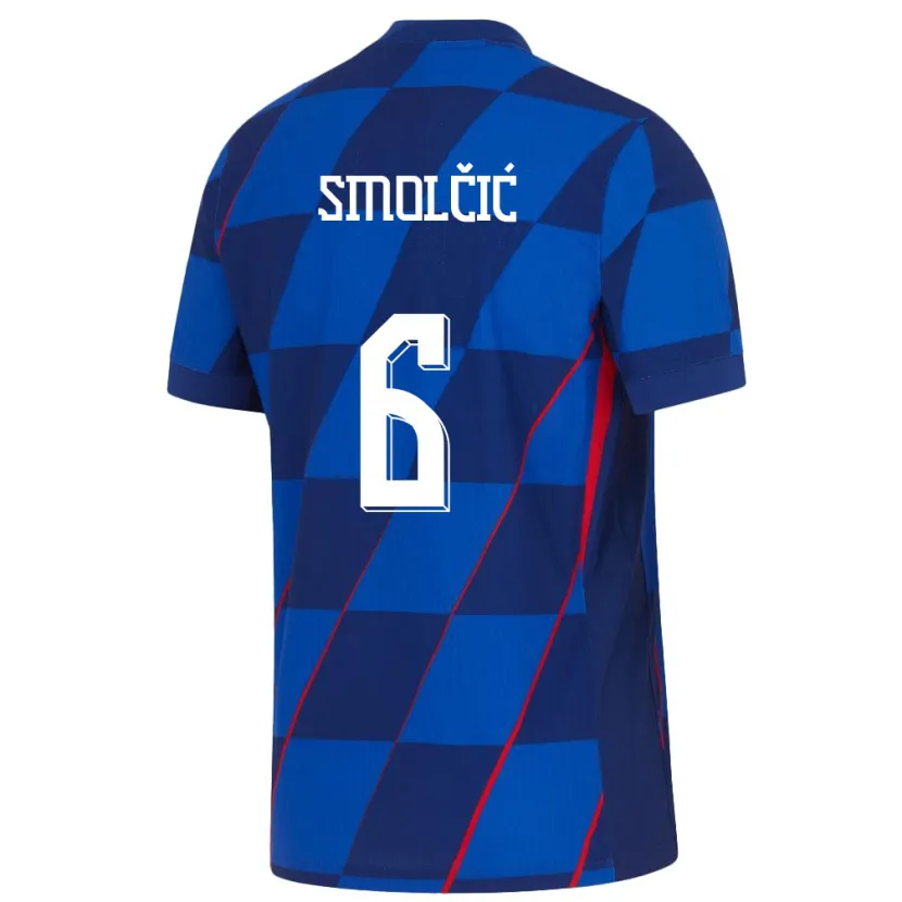 Danxen Niño Camiseta Croacia Hrvoje Smolcic #6 Azul 2ª Equipación 24-26 La Camisa México