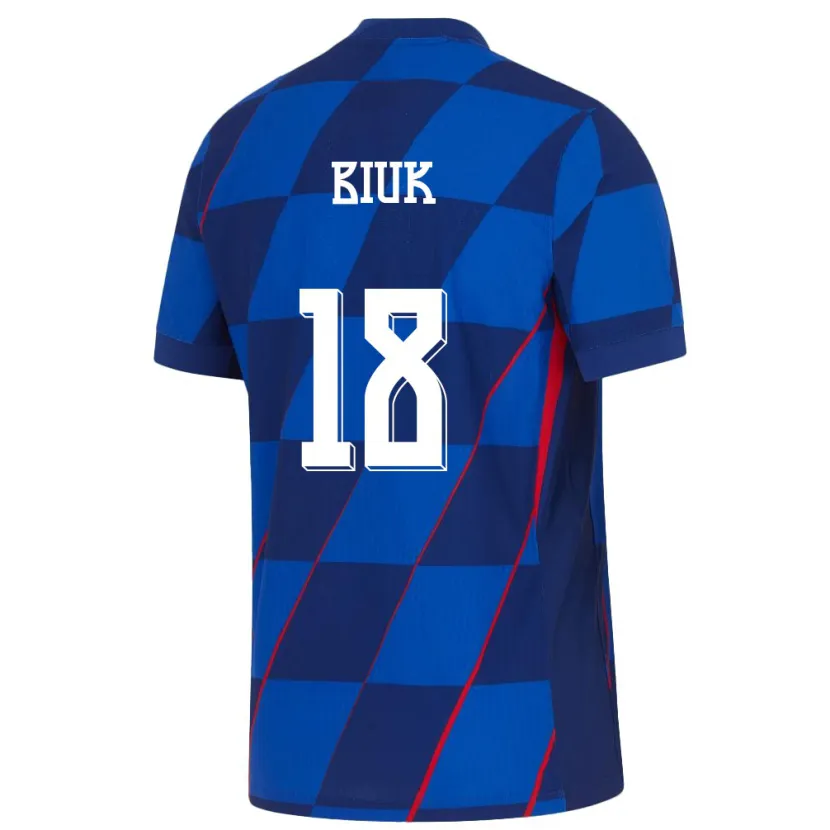 Danxen Niño Camiseta Croacia Stipe Biuk #18 Azul 2ª Equipación 24-26 La Camisa México