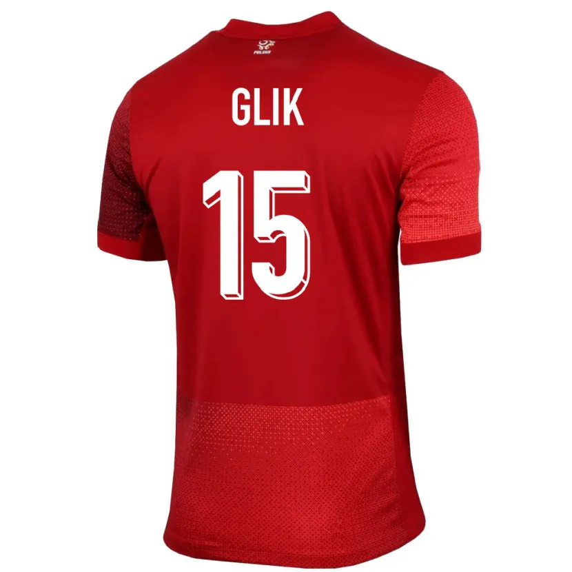 Danxen Niño Camiseta Polonia Kamil Glik #15 Rojo 2ª Equipación 24-26 La Camisa México