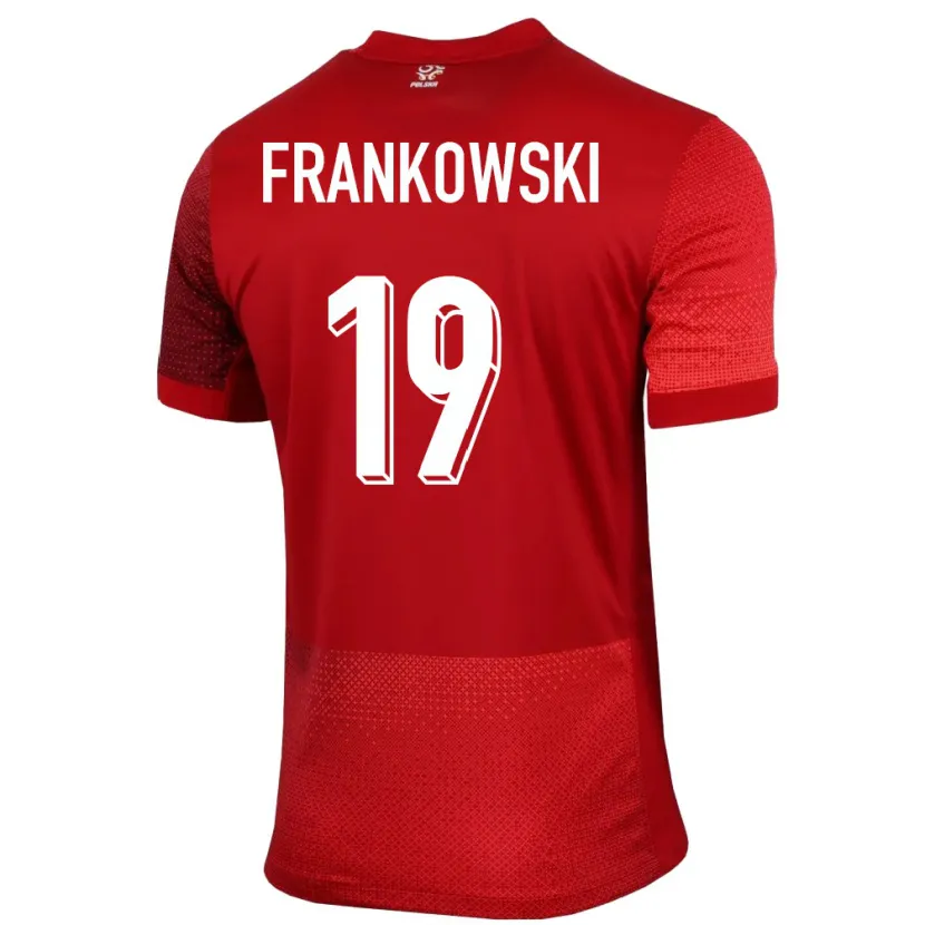 Danxen Niño Camiseta Polonia Przemyslaw Frankowski #19 Rojo 2ª Equipación 24-26 La Camisa México