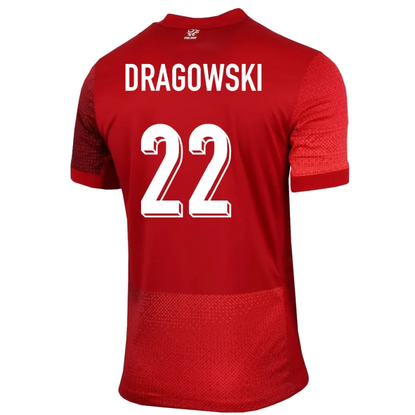 Danxen Niño Camiseta Polonia Bartlomiej Dragowski #22 Rojo 2ª Equipación 24-26 La Camisa México