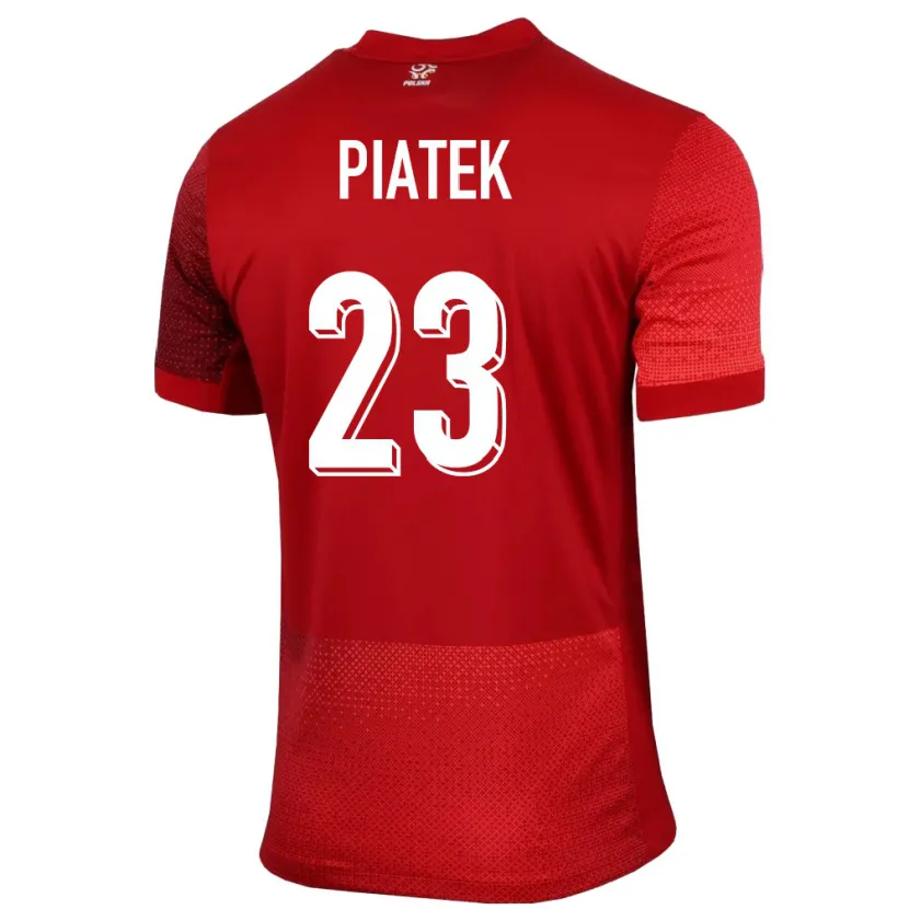 Danxen Niño Camiseta Polonia Krzysztof Piatek #23 Rojo 2ª Equipación 24-26 La Camisa México