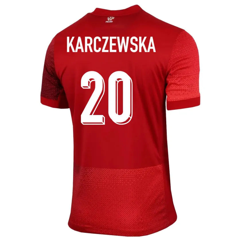 Danxen Niño Camiseta Polonia Nikola Karczewska #20 Rojo 2ª Equipación 24-26 La Camisa México