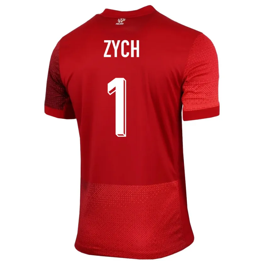 Danxen Niño Camiseta Polonia Oliwier Zych #1 Rojo 2ª Equipación 24-26 La Camisa México