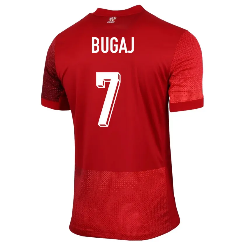 Danxen Niño Camiseta Polonia Dawid Bugaj #7 Rojo 2ª Equipación 24-26 La Camisa México
