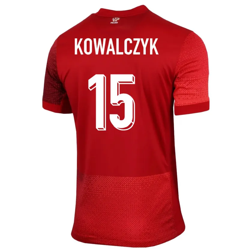 Danxen Niño Camiseta Polonia Mateusz Kowalczyk #15 Rojo 2ª Equipación 24-26 La Camisa México