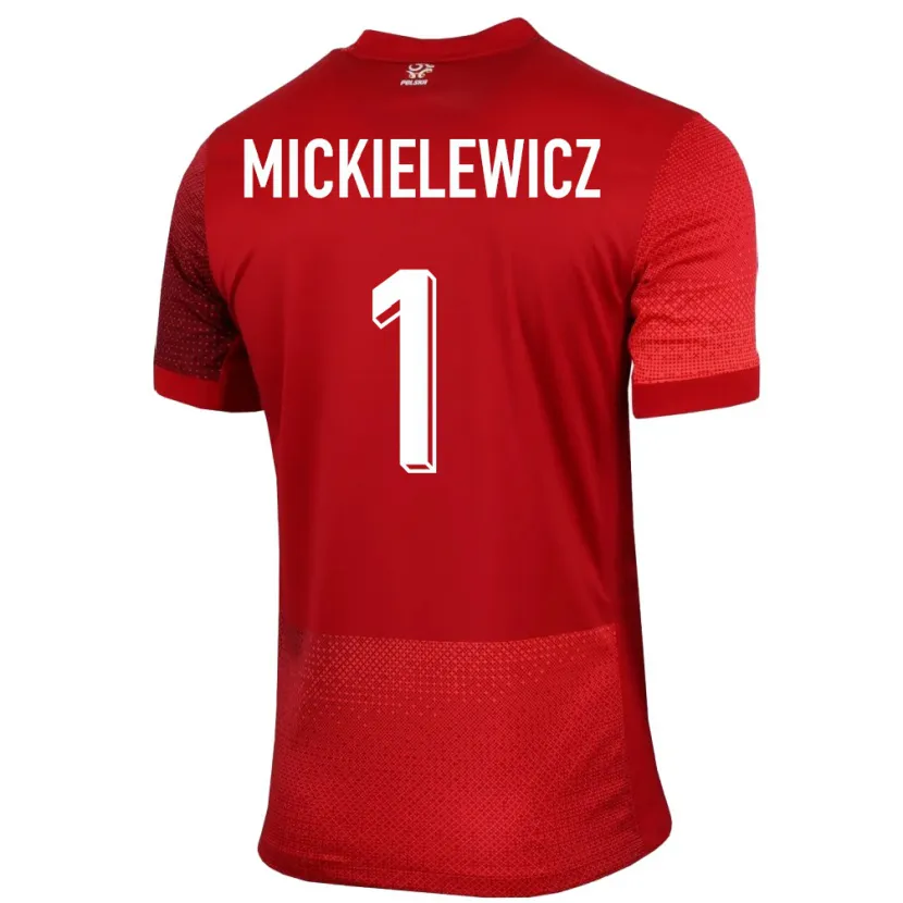 Danxen Niño Camiseta Polonia Aleksander Mickielewicz #1 Rojo 2ª Equipación 24-26 La Camisa México