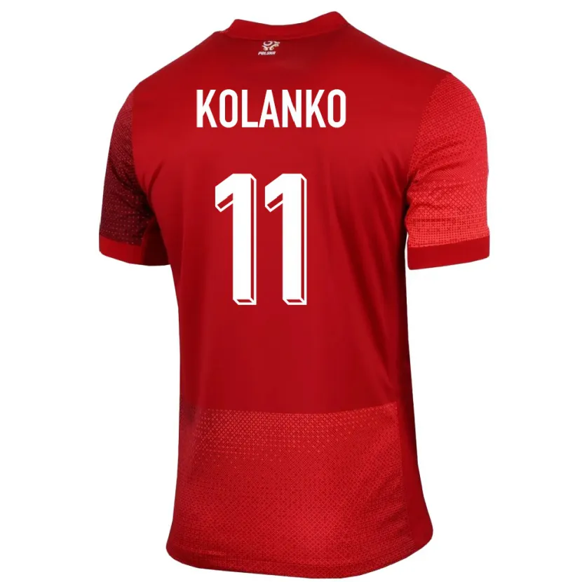 Danxen Niño Camiseta Polonia Krzysztof Kolanko #11 Rojo 2ª Equipación 24-26 La Camisa México