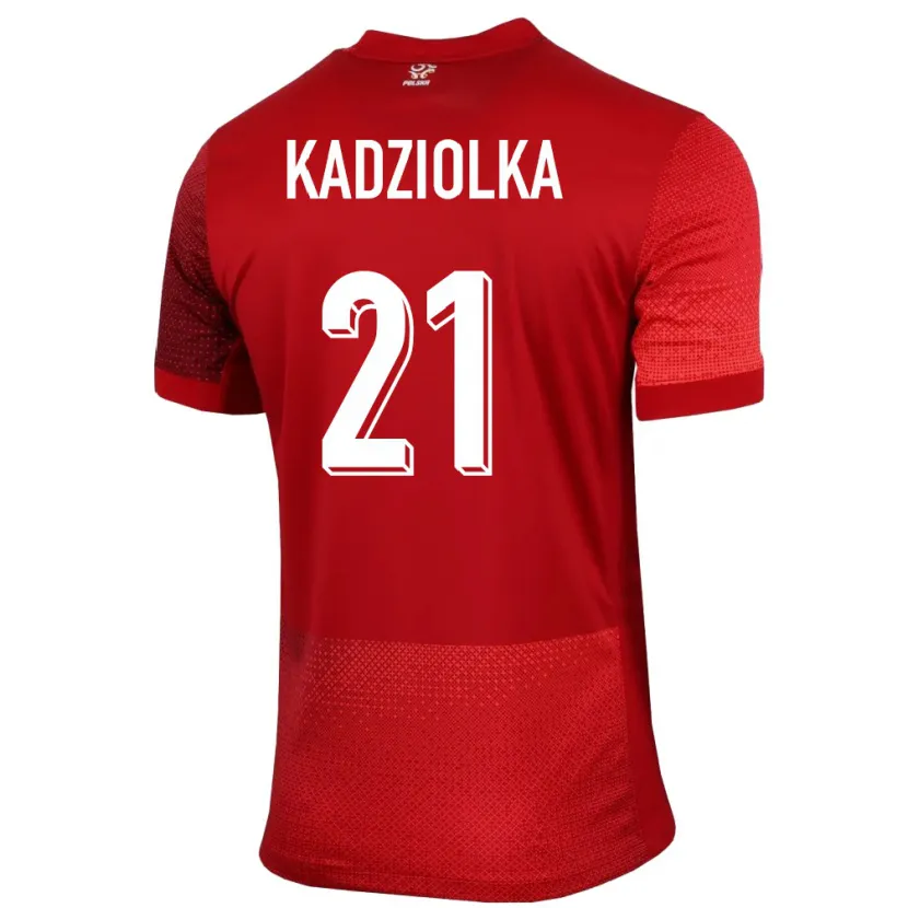 Danxen Niño Camiseta Polonia Szymon Kadziolka #21 Rojo 2ª Equipación 24-26 La Camisa México