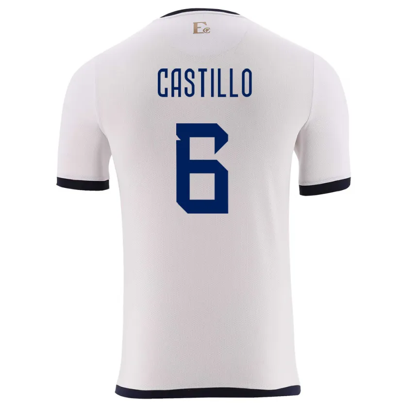 Danxen Niño Camiseta Ecuador Byron Castillo #6 Blanco 2ª Equipación 24-26 La Camisa México