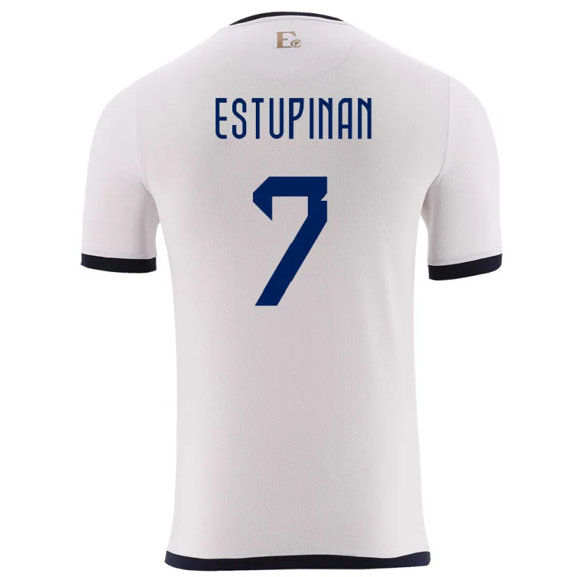 Danxen Niño Camiseta Ecuador Pervis Estupinan #7 Blanco 2ª Equipación 24-26 La Camisa México