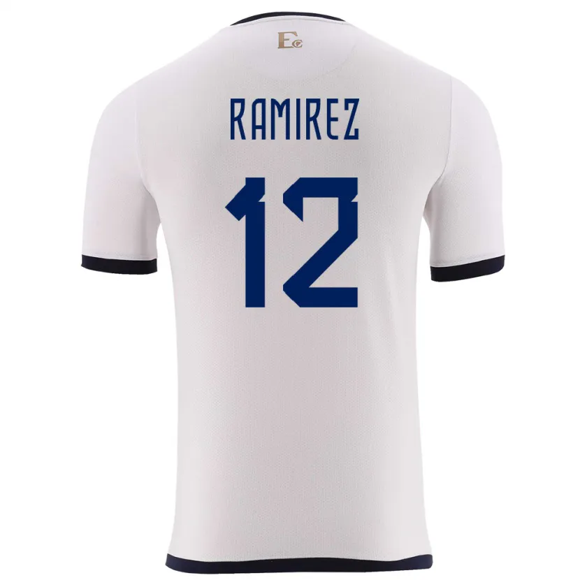 Danxen Niño Camiseta Ecuador Moises Ramirez #12 Blanco 2ª Equipación 24-26 La Camisa México