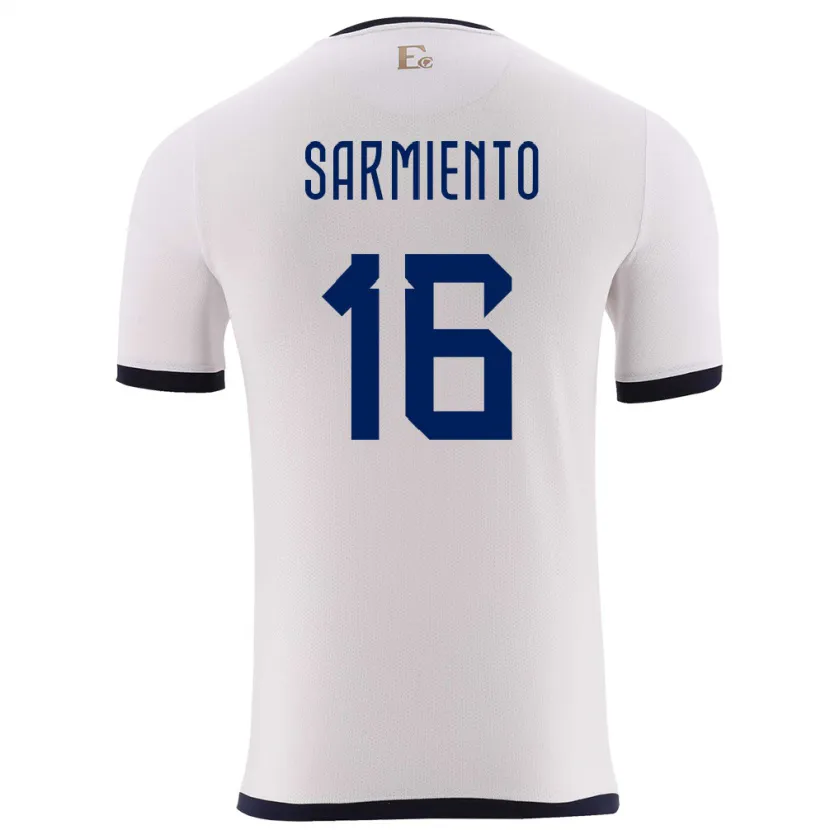 Danxen Niño Camiseta Ecuador Jeremy Sarmiento #16 Blanco 2ª Equipación 24-26 La Camisa México