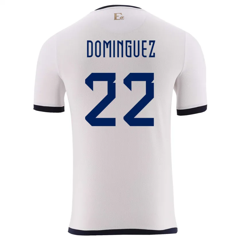Danxen Niño Camiseta Ecuador Alexander Dominguez #22 Blanco 2ª Equipación 24-26 La Camisa México