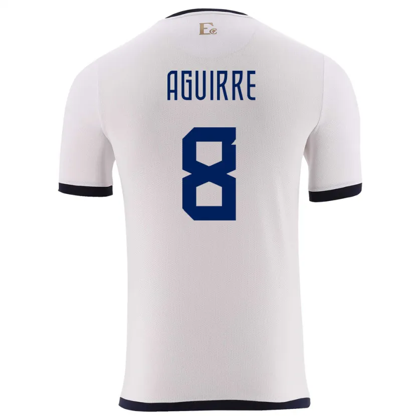 Danxen Niño Camiseta Ecuador Marthina Aguirre #8 Blanco 2ª Equipación 24-26 La Camisa México