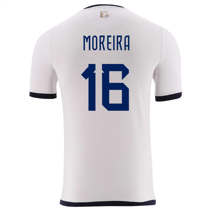 Danxen Niño Camiseta Ecuador Ligia Moreira #16 Blanco 2ª Equipación 24-26 La Camisa México