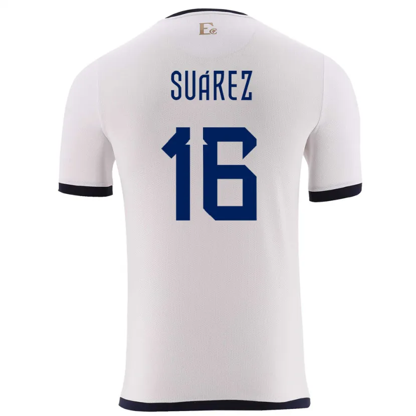Danxen Niño Camiseta Ecuador Ariel Suarez #16 Blanco 2ª Equipación 24-26 La Camisa México