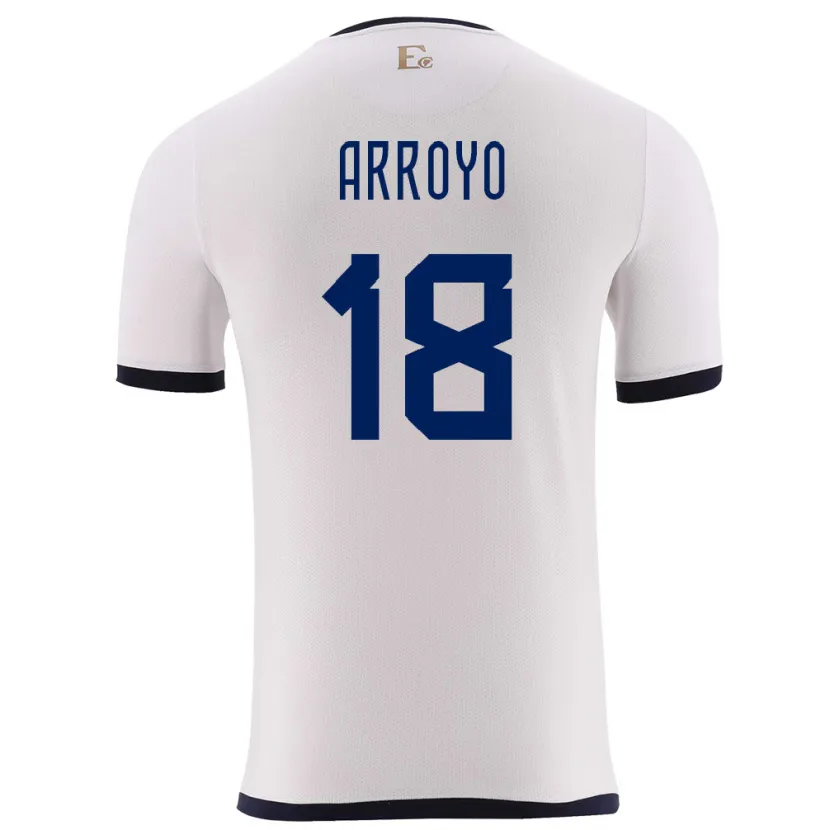 Danxen Niño Camiseta Ecuador Jean Arroyo #18 Blanco 2ª Equipación 24-26 La Camisa México