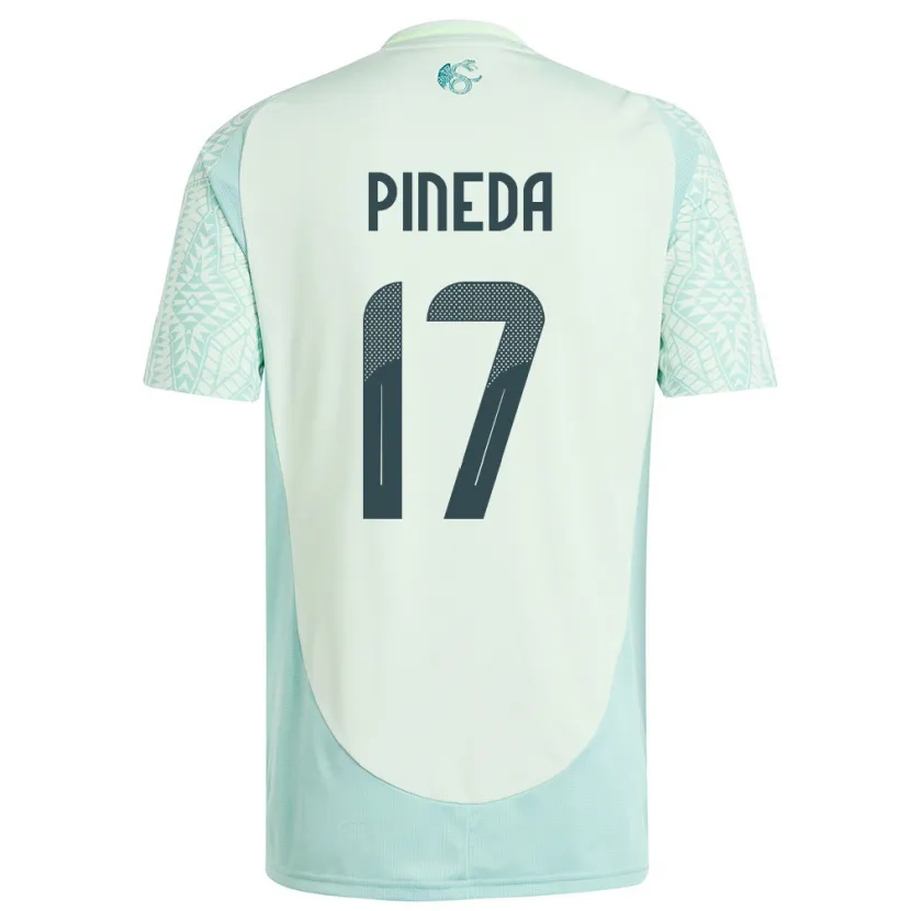 Danxen Niño Camiseta México Orbelin Pineda #17 Lino Verde 2ª Equipación 24-26 La Camisa México