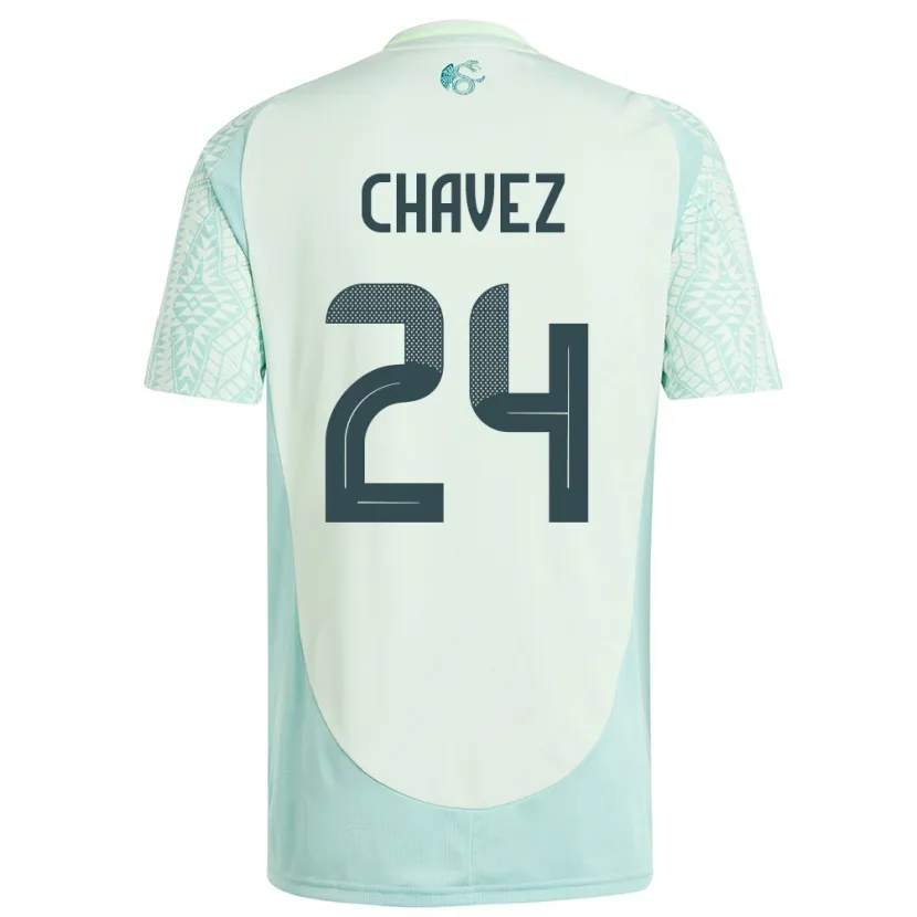 Danxen Niño Camiseta México Luis Chavez #24 Lino Verde 2ª Equipación 24-26 La Camisa México