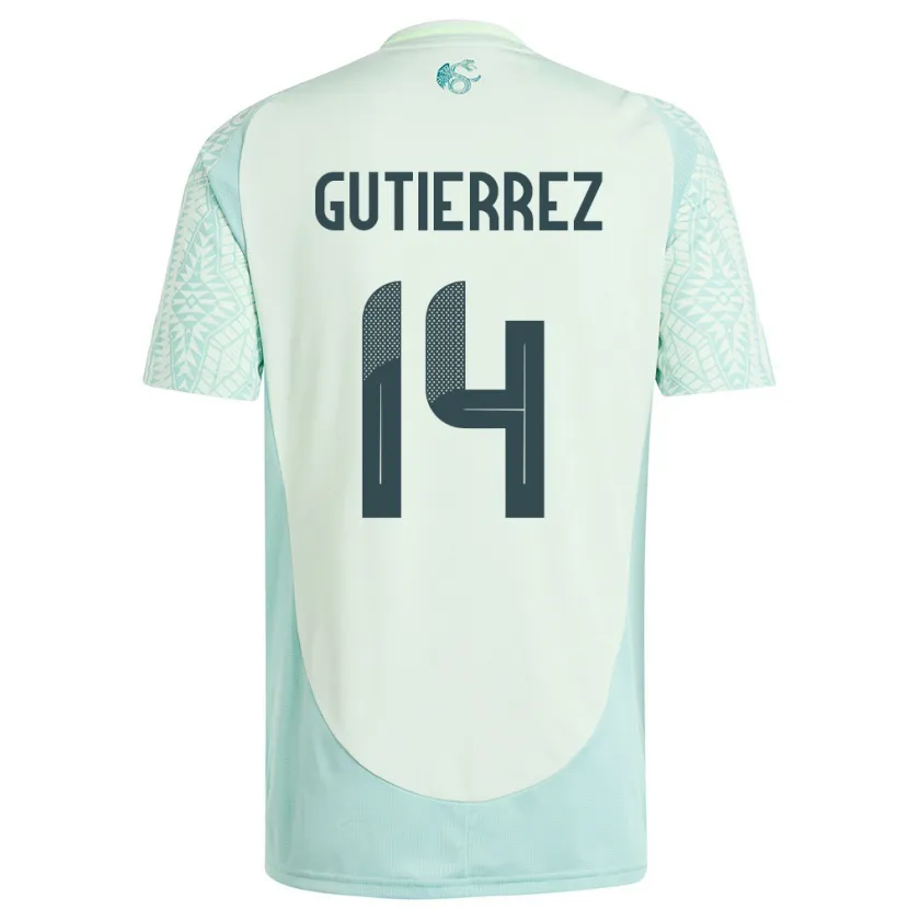 Danxen Niño Camiseta México Erick Gutierrez #14 Lino Verde 2ª Equipación 24-26 La Camisa México