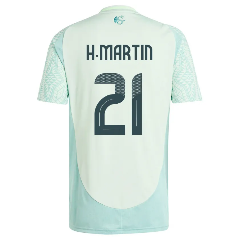 Danxen Niño Camiseta México Henry Martin #21 Lino Verde 2ª Equipación 24-26 La Camisa México