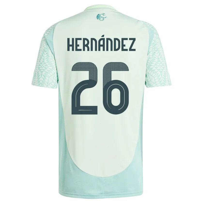 Danxen Niño Camiseta México Nicolette Hernandez #26 Lino Verde 2ª Equipación 24-26 La Camisa México
